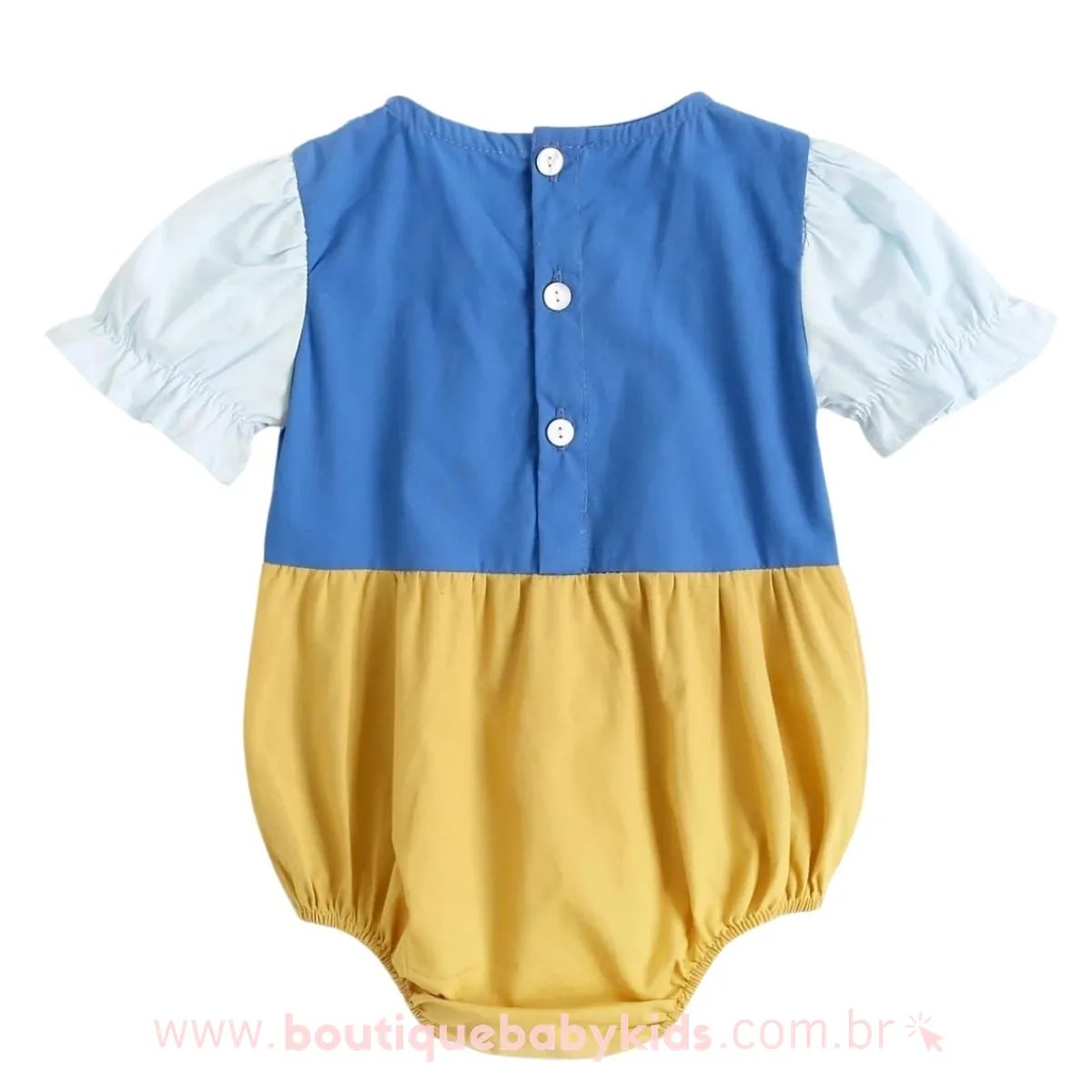 Body Bebê Fantasia Branca de Neve com Faixa