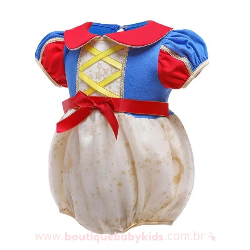 Body Bebê Fantasia Disney Princesa Branca de Neve com Faixa - Frete Grátis - Boutique Baby Kids