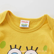 Body Bebê Estampa Bob Esponja Amarelo Manga Curta - Boutique Baby Kids