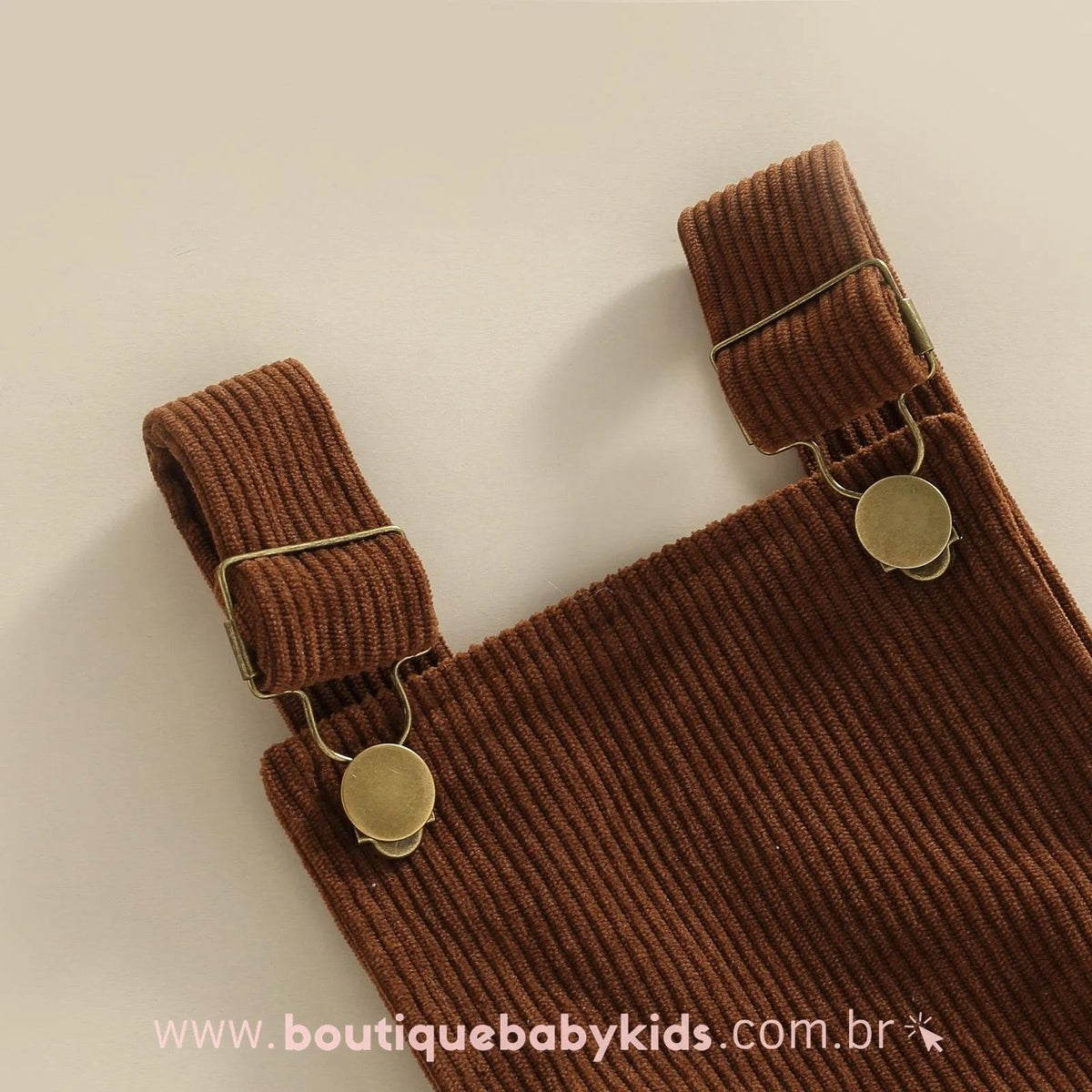 Conjunto Bebê Camiseta e Jardineira Veludo Cotelê Marrom - Boutique Baby Kids