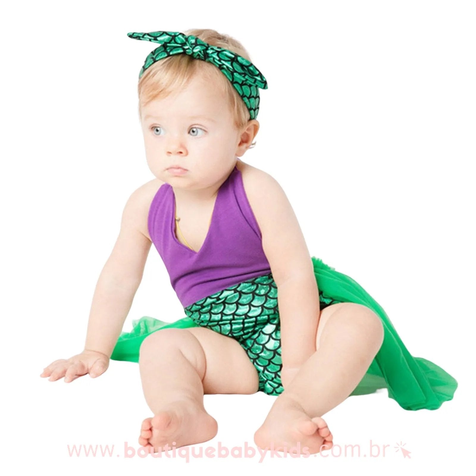Body Sereia Mesversario c/ Laço - DG Baby Kids - Artigos e roupas infantis