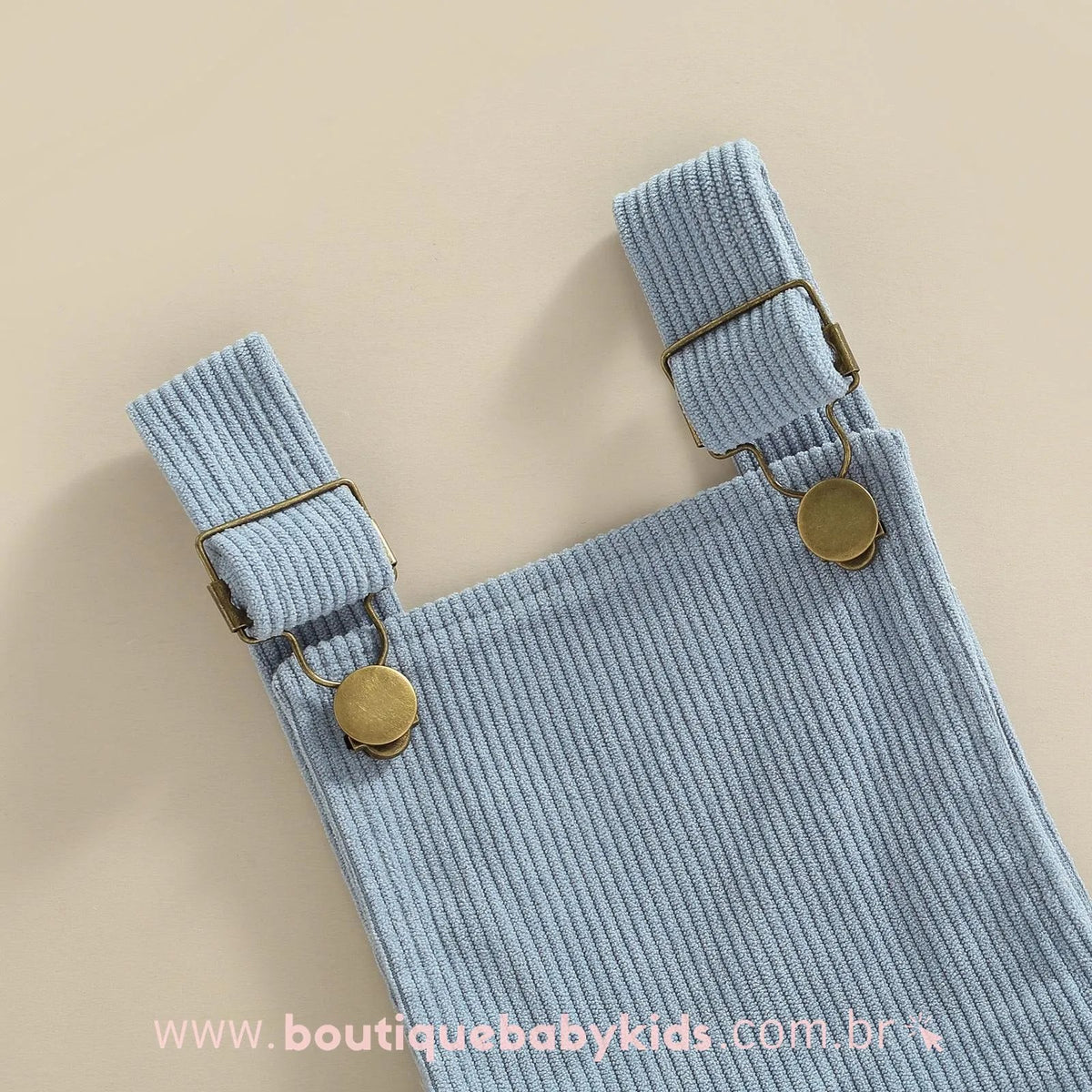 Conjunto Bebê Camiseta e Jardineira Veludo Cotelê Azul - Boutique Baby Kids