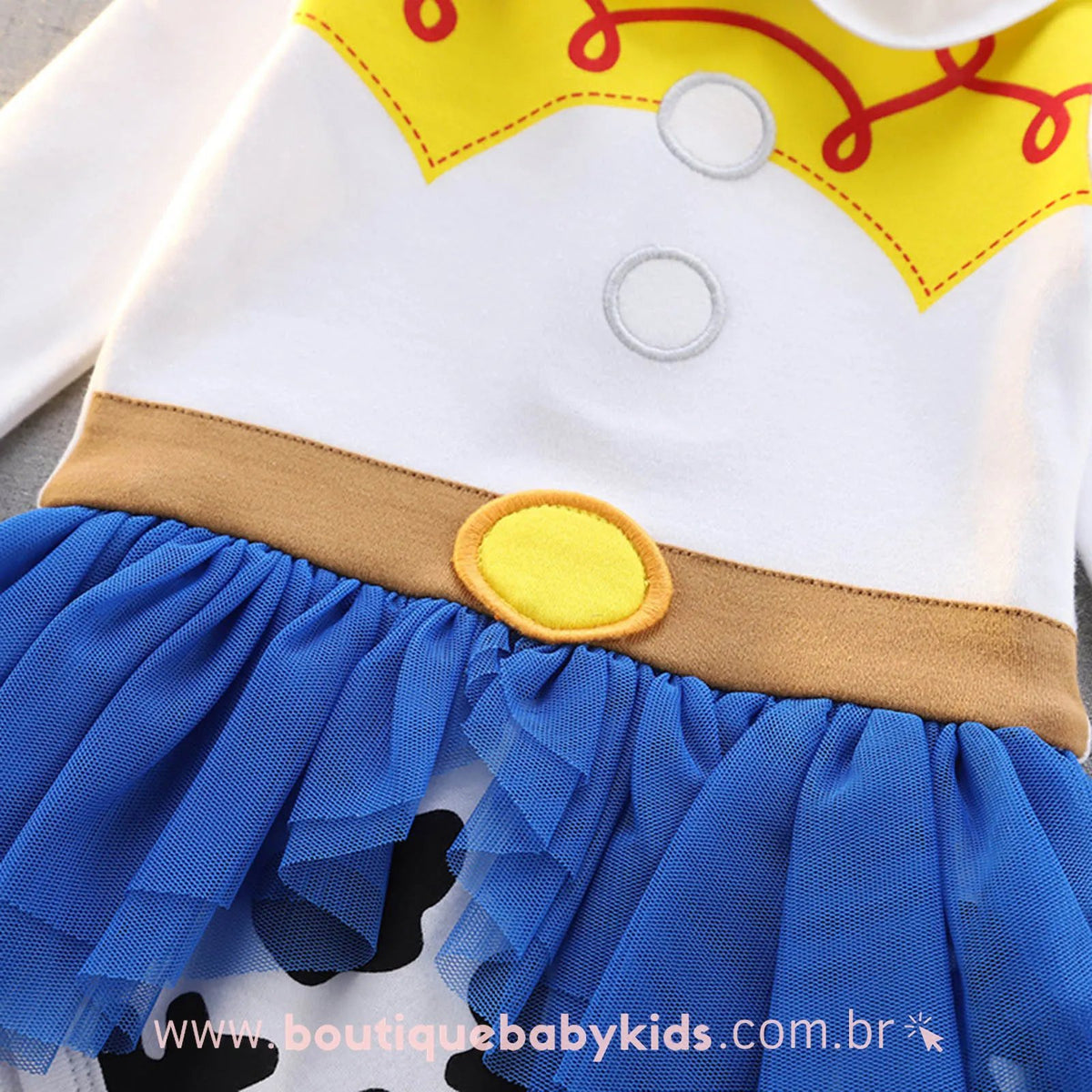 Body Bebê Fantasia Jessie Toy Story com Faixa - Boutique Baby Kids