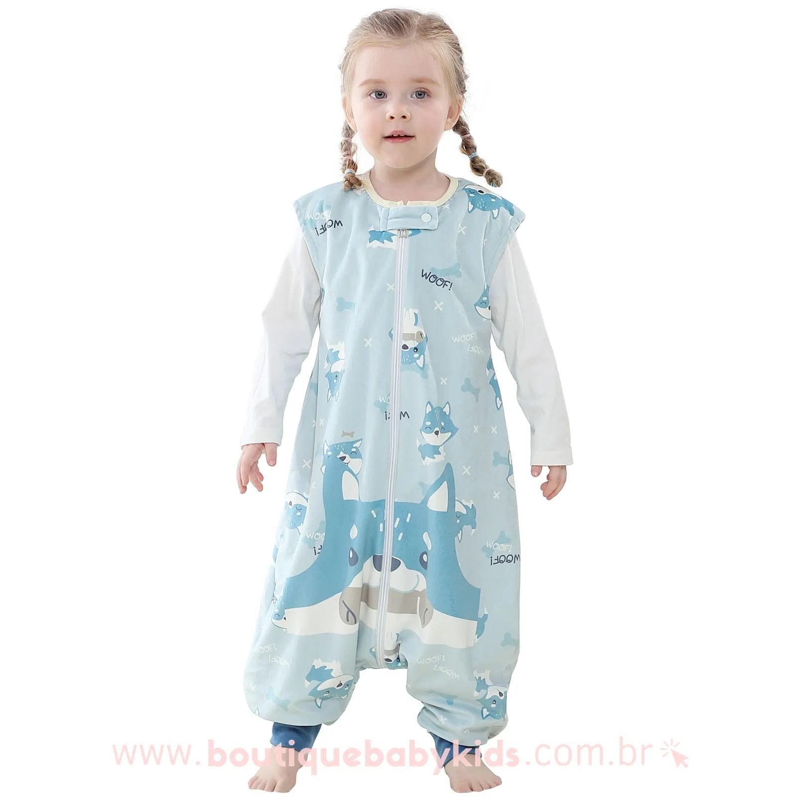 Saco de Dormir Infantil Lobo Azul - 1 a 6 Anos - Frete Grátis - Boutique Baby Kids