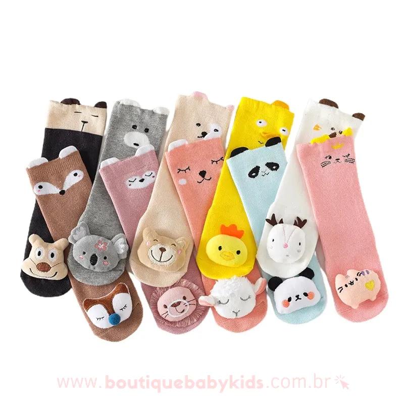 Meia Bebê Bichinhos 3D Antiderrapante - Frete Grátis – Boutique Baby Kids