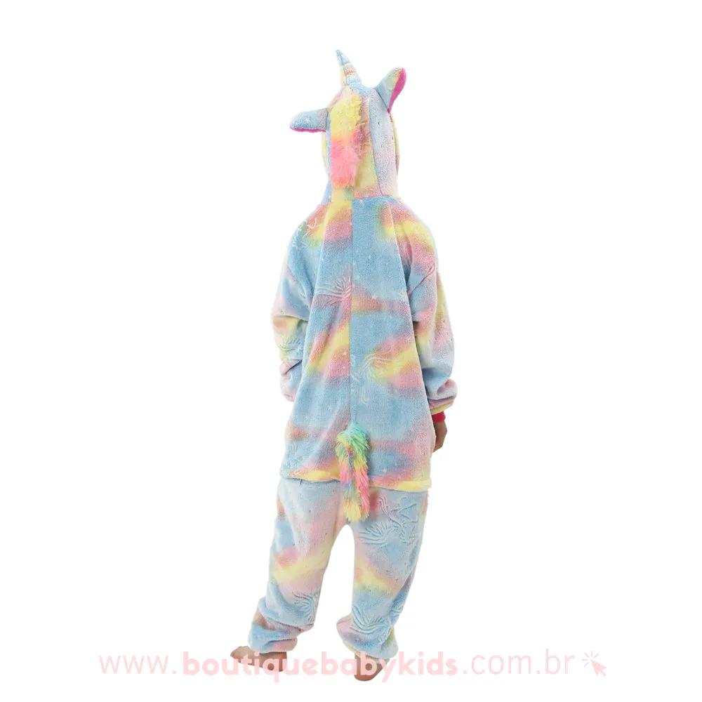 Pijama Macacão Infantil Kigurumi Fantasia Unicórnio Brilha no Escuro - Boutique Baby Kids