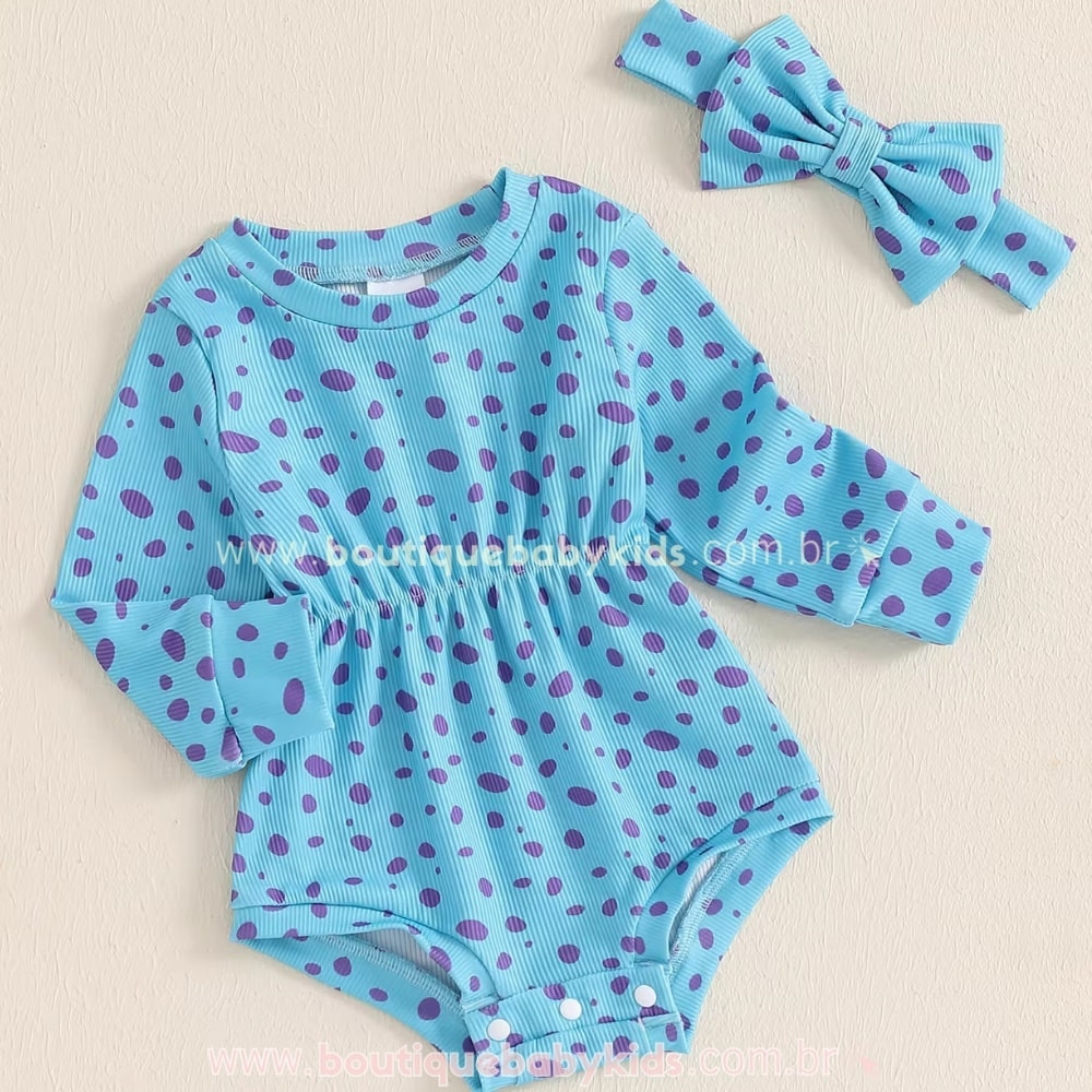 Body Bebê Fantasia Sulley Monstros S.A com Faixa