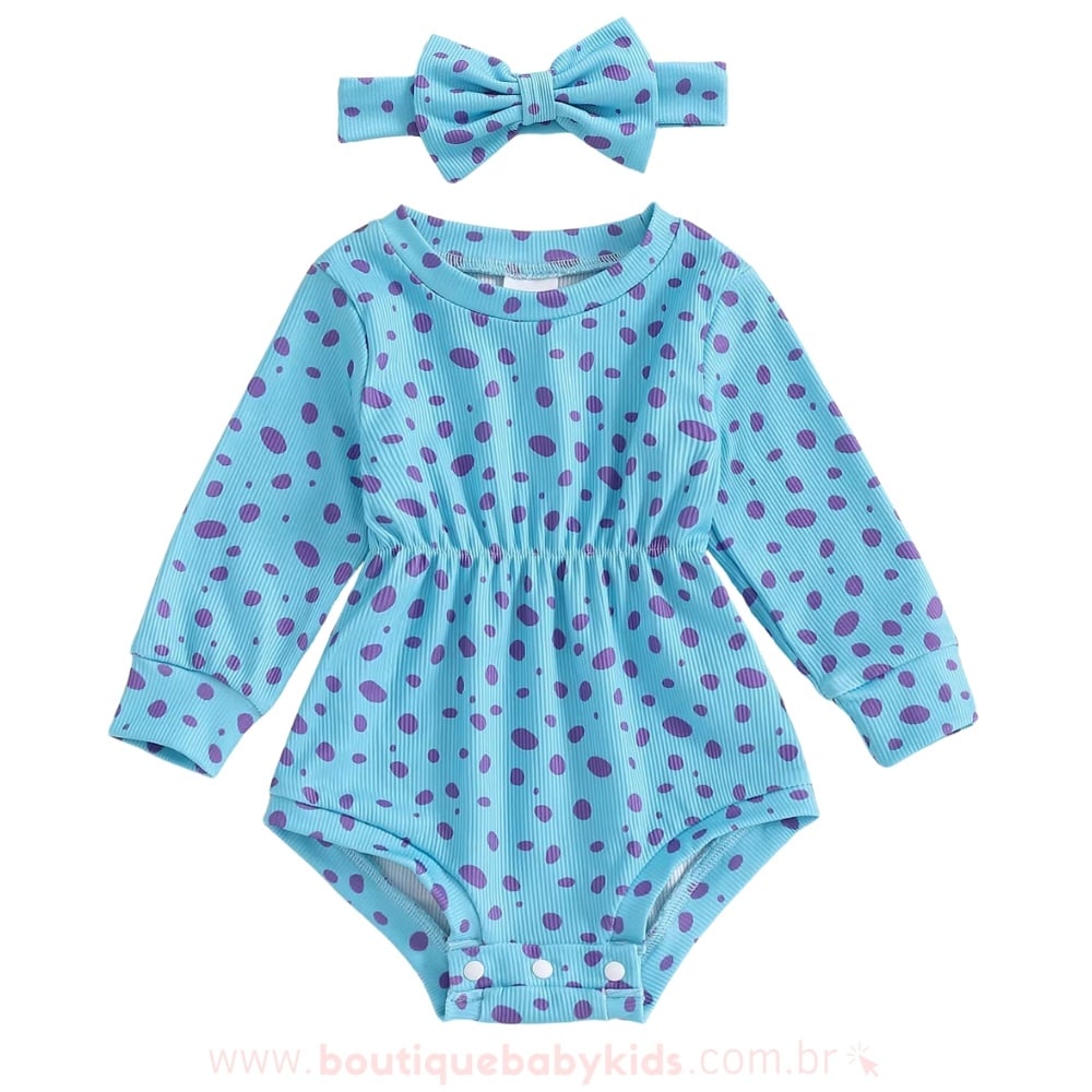 Body Bebê Fantasia Sulley Monstros S.A com Faixa