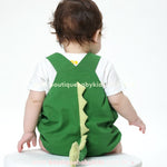 Body Bebê Jardineira Dinossauro Verde - Boutique Baby Kids