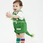 Body Bebê Jardineira Dinossauro Verde - Boutique Baby Kids