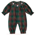 Body Bebê Natalino Xadrez com Bordado Papai Noel - Boutique Baby Kids