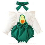 Body Bebê Temático Fantasia Abacate com Faixa - Boutique Baby Kids