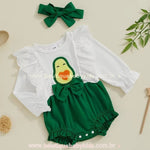 Body Bebê Temático Fantasia Abacate com Faixa - Boutique Baby Kids