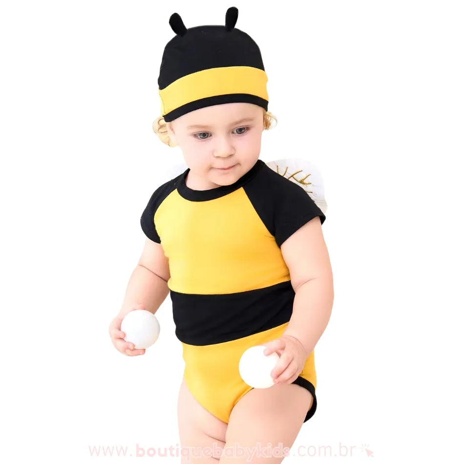 Body Bebê Temático Fantasia Abelhinha com Asinhas - Boutique Baby Kids