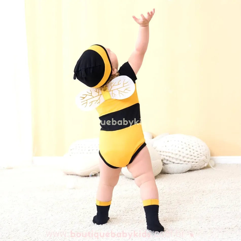 Body Bebê Temático Fantasia Abelhinha com Asinhas - Boutique Baby Kids