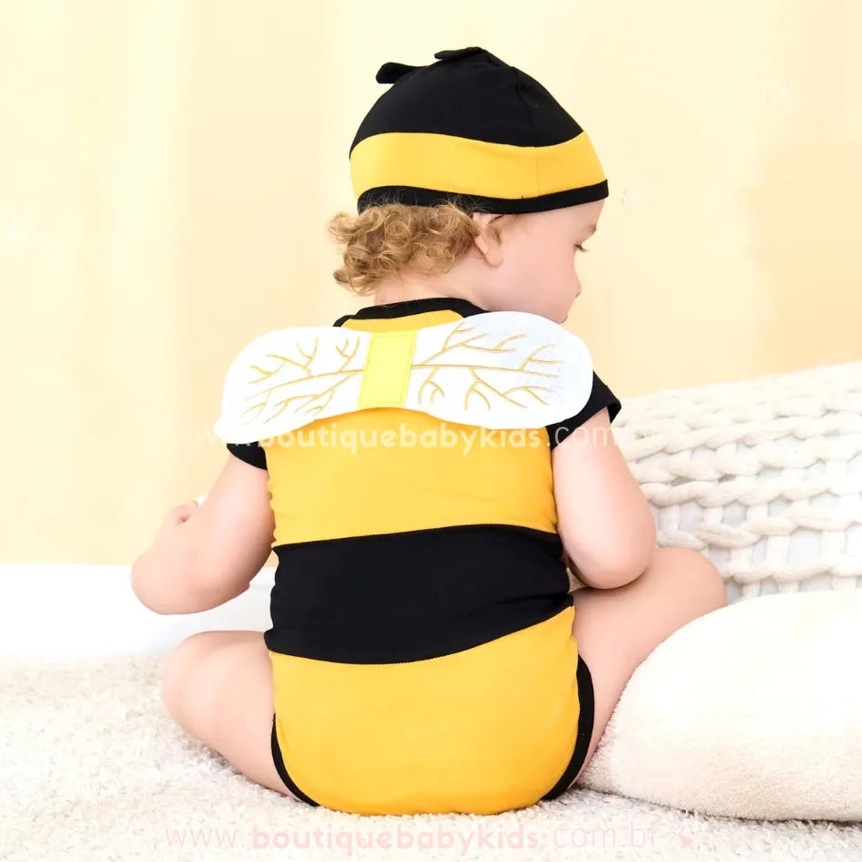 Body Bebê Temático Fantasia Abelhinha com Asinhas - Boutique Baby Kids