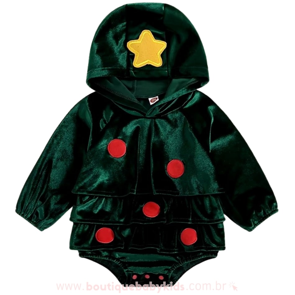 Body Bebê Temático Fantasia Árvore de Natal - Boutique Baby Kids