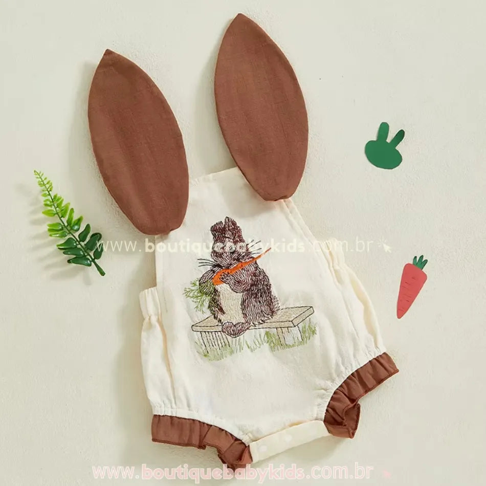Body Bebê Temático Coelhinho do Campo Páscoa - Boutique Baby Kids