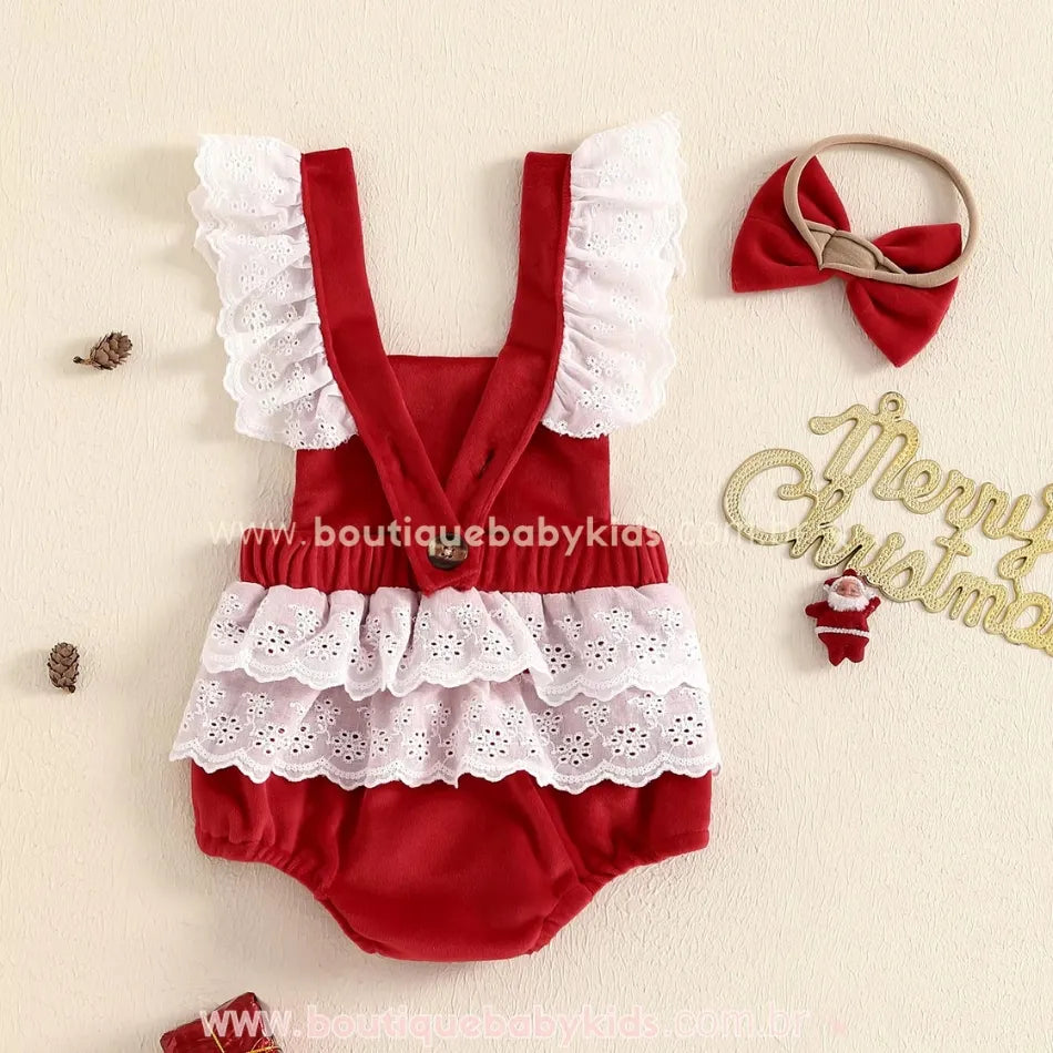 Body Bebê Temático Natal com Faixa