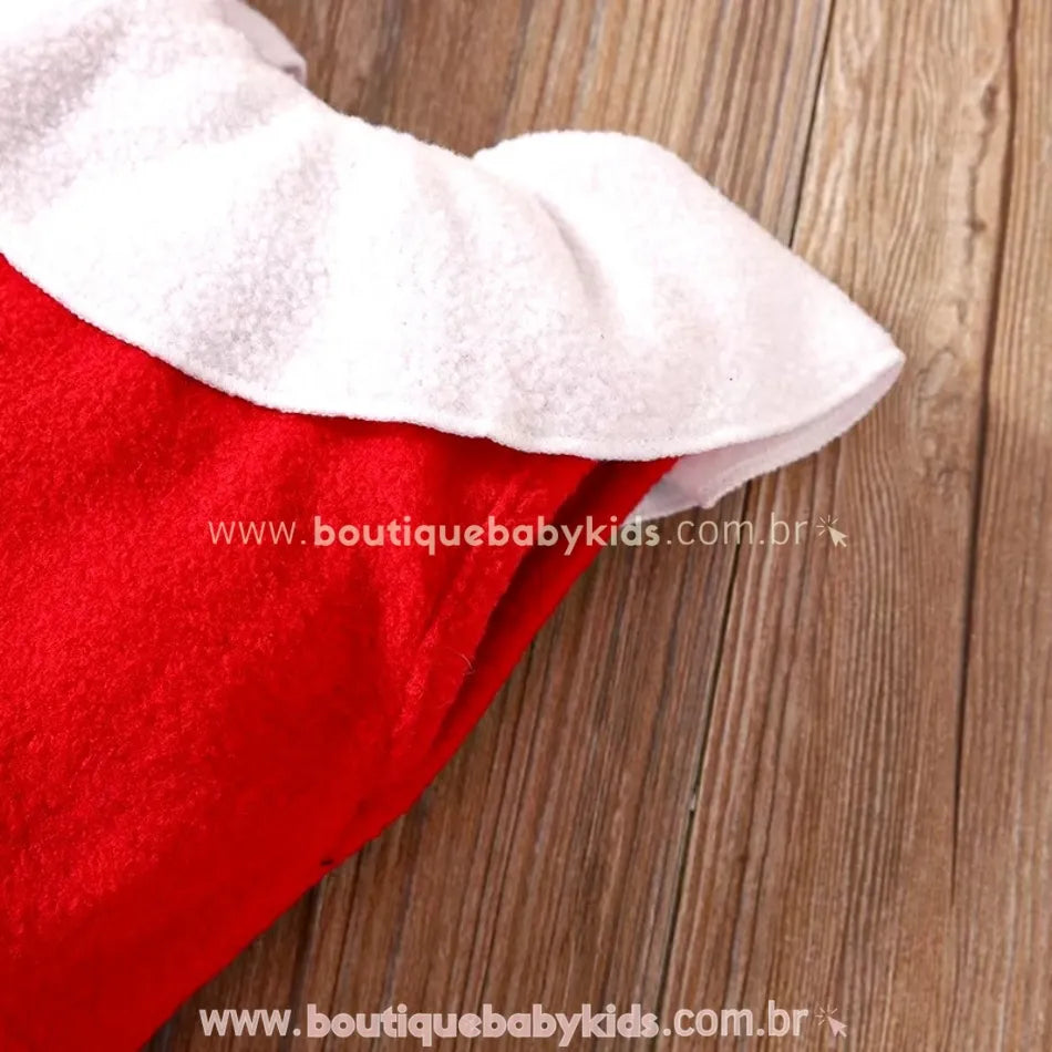 Body Bebê Temático Papai Noel com Gorro
