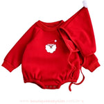 Body Bebê Temático de Natal com Gorro Vermelho Papai Noel - Boutique Baby Kids