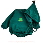 Body Bebê Temático de Natal com Gorro Verde Árvore de Natal - Boutique Baby Kids
