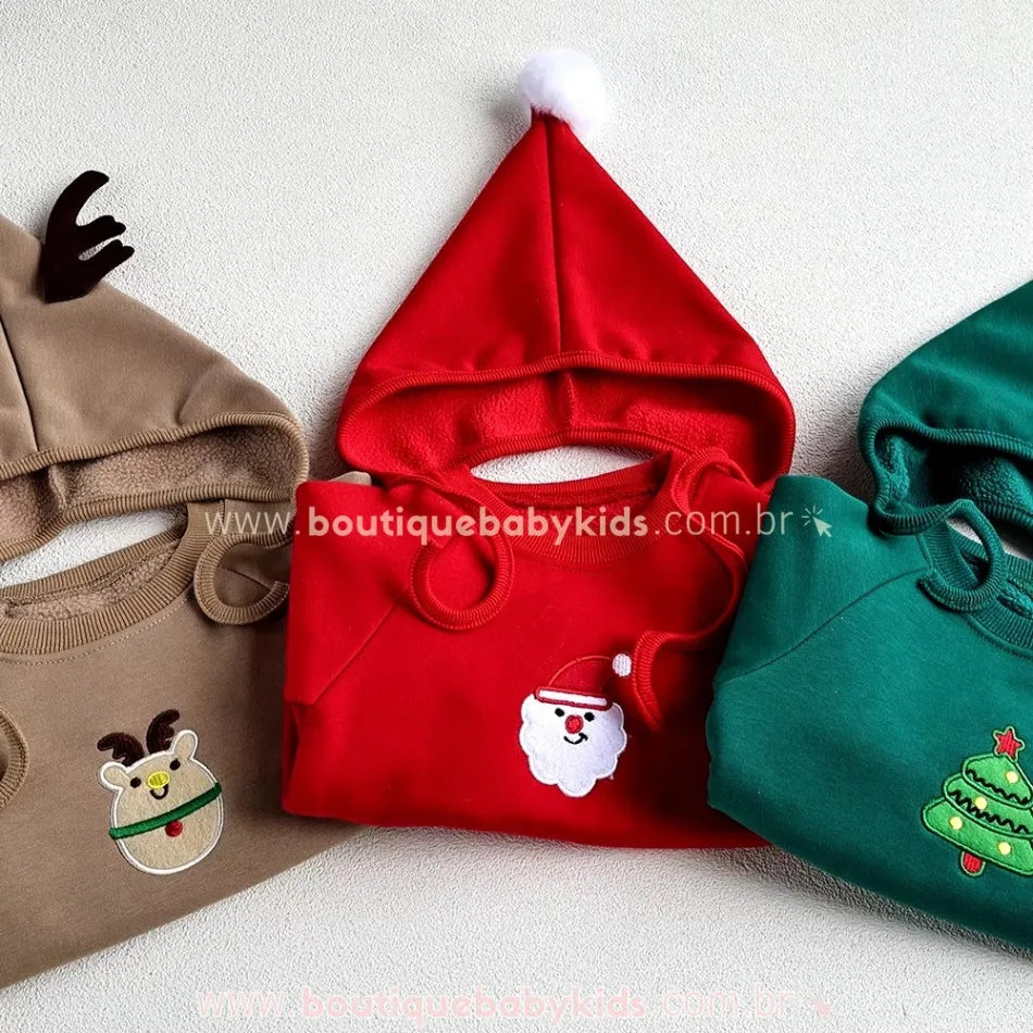 Body Bebê Temático de Natal com Gorro - Boutique Baby Kids
