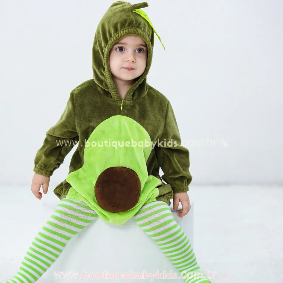 Body Bebê Fantasia Abacate Verde Mesversário - Boutique Baby Kids