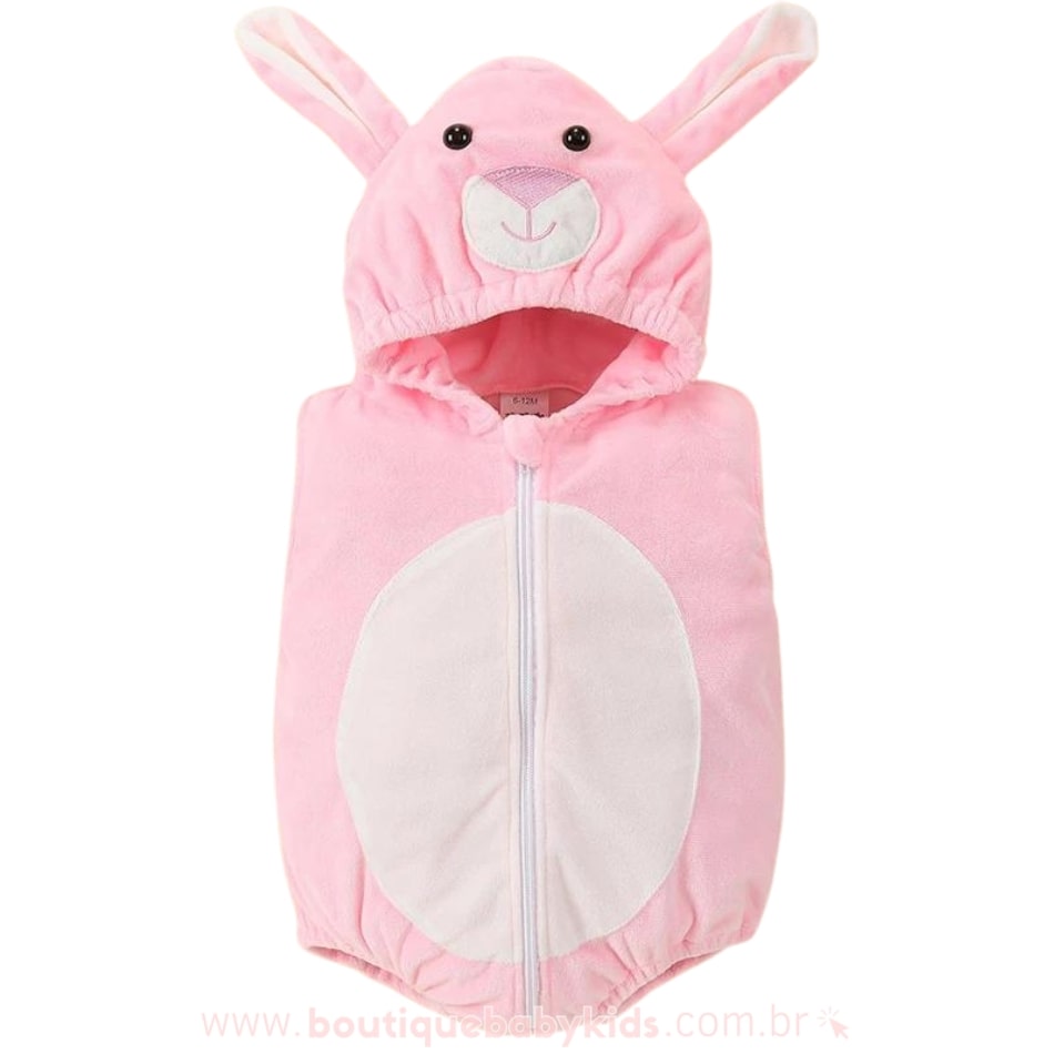 Body Bebê Fantasia Bichinho Coelhinha Rosa - Boutique Baby Kids