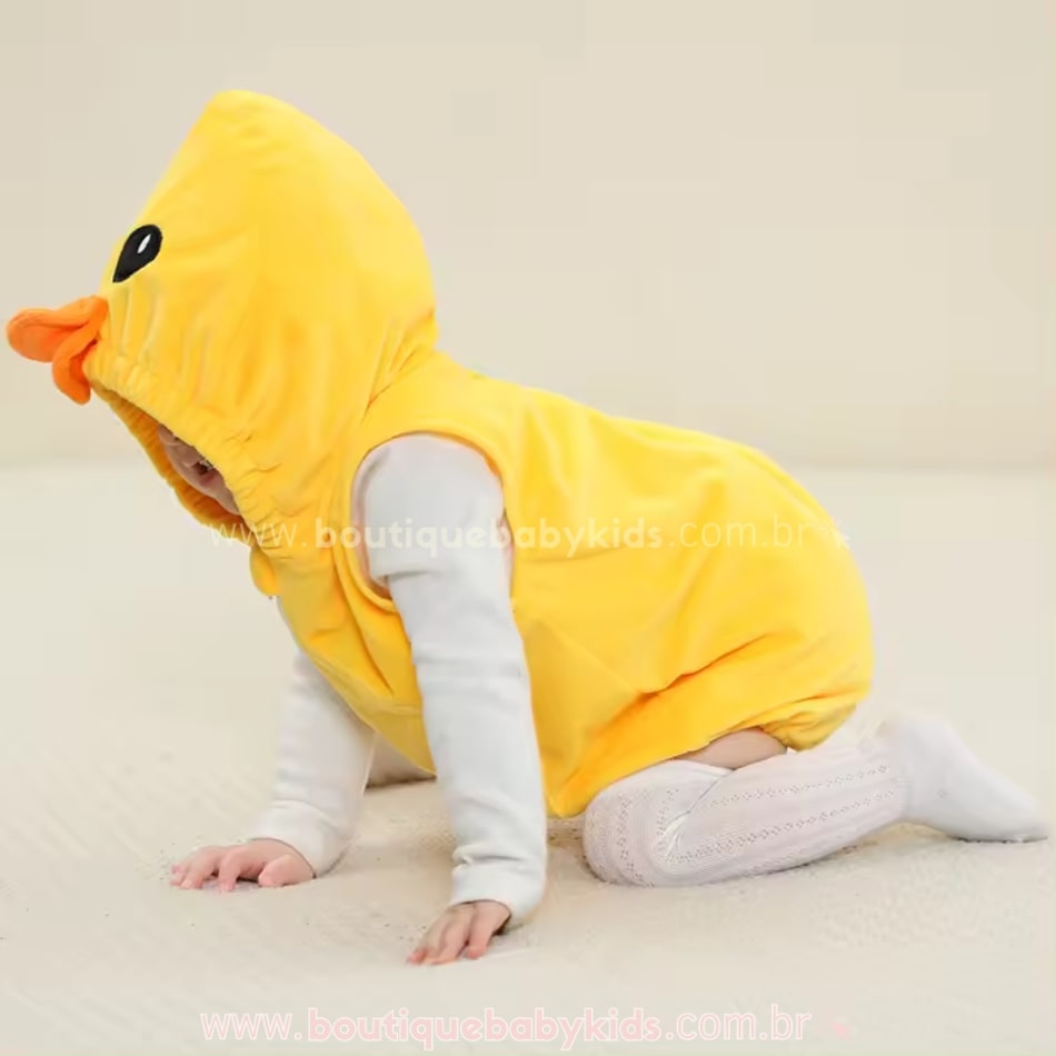 Body Bebê Fantasia Bichinho Patinho Amarelo - Boutique Baby Kids