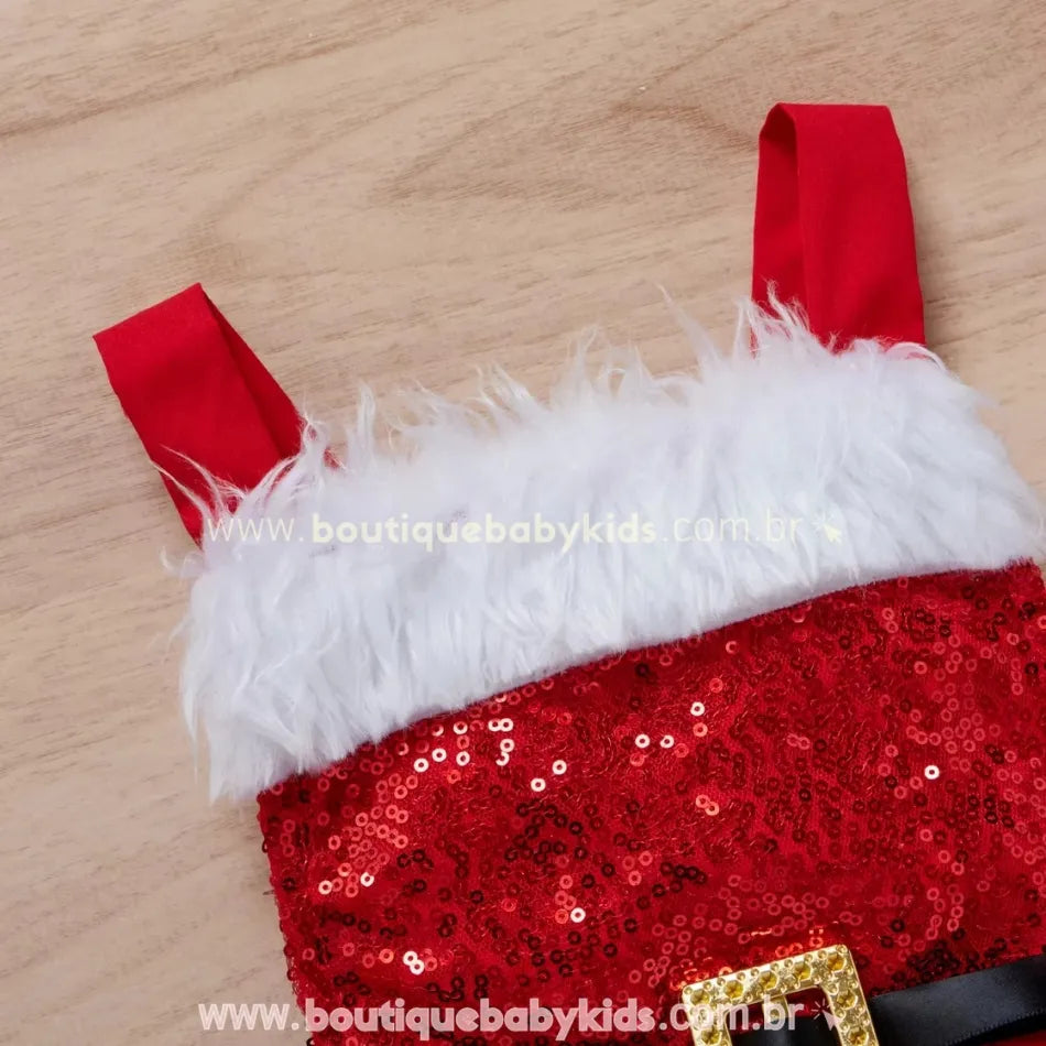 Body Bebê de Natal com Paetês e Tule