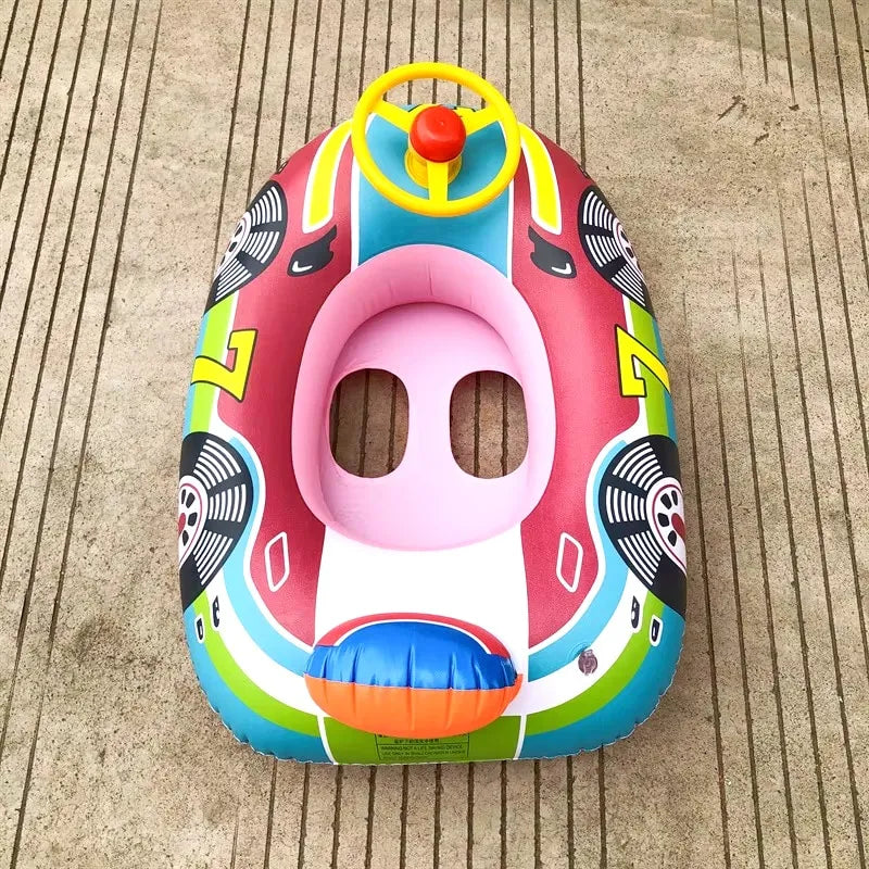 Boia Infantil Inflável Carrinho com Volante Rosa - Boutique Baby Kids