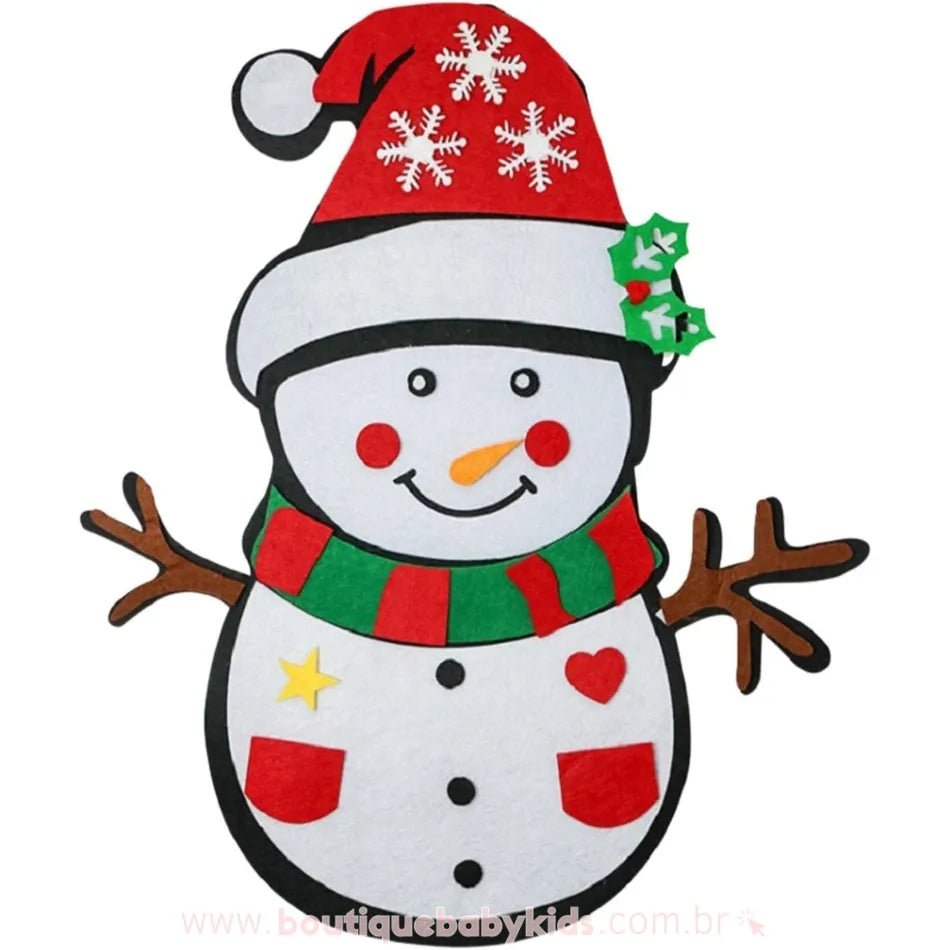 Boneco de Neve em Feltro Montessori de Natal - Boutique Baby Kids