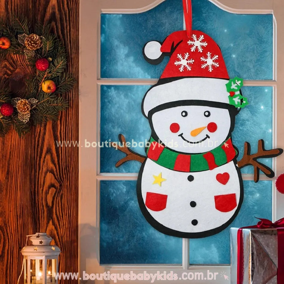 Boneco de Neve em Feltro Montessori de Natal - Boutique Baby Kids