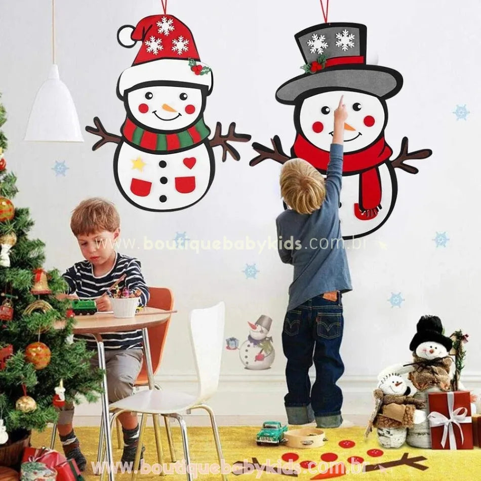 Boneco de Neve em Feltro Montessori de Natal - Boutique Baby Kids