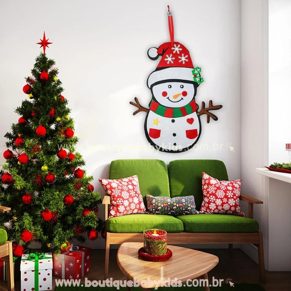 Boneco de Neve em Feltro Montessori de Natal - Boutique Baby Kids