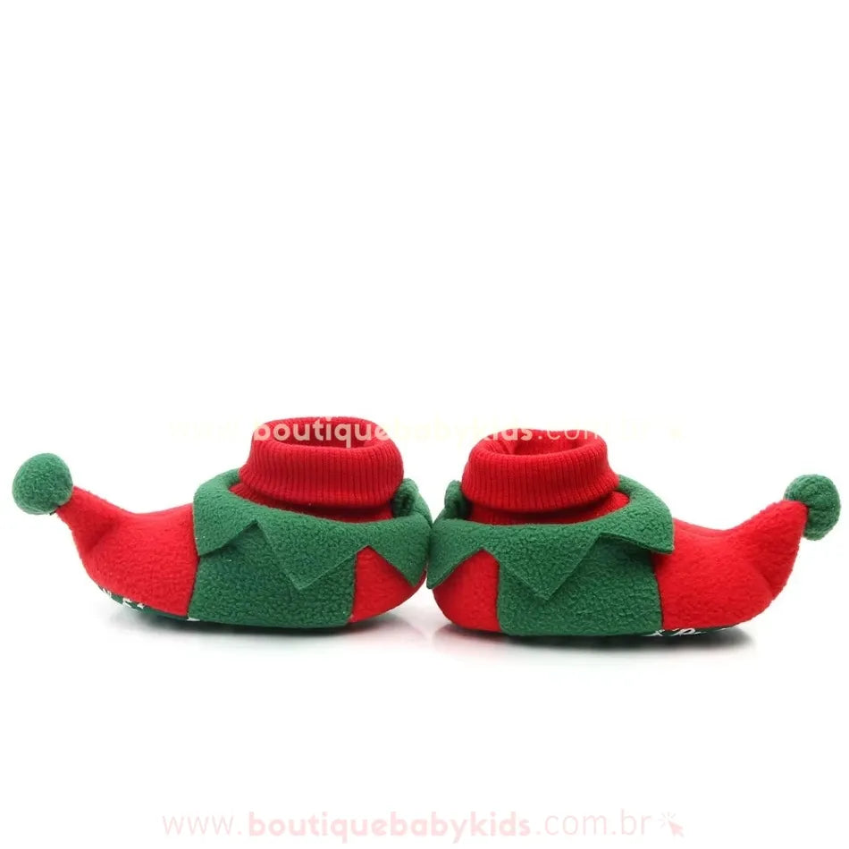 Botinha Bebê Temática Elfo Natalino - Boutique Baby Kids
