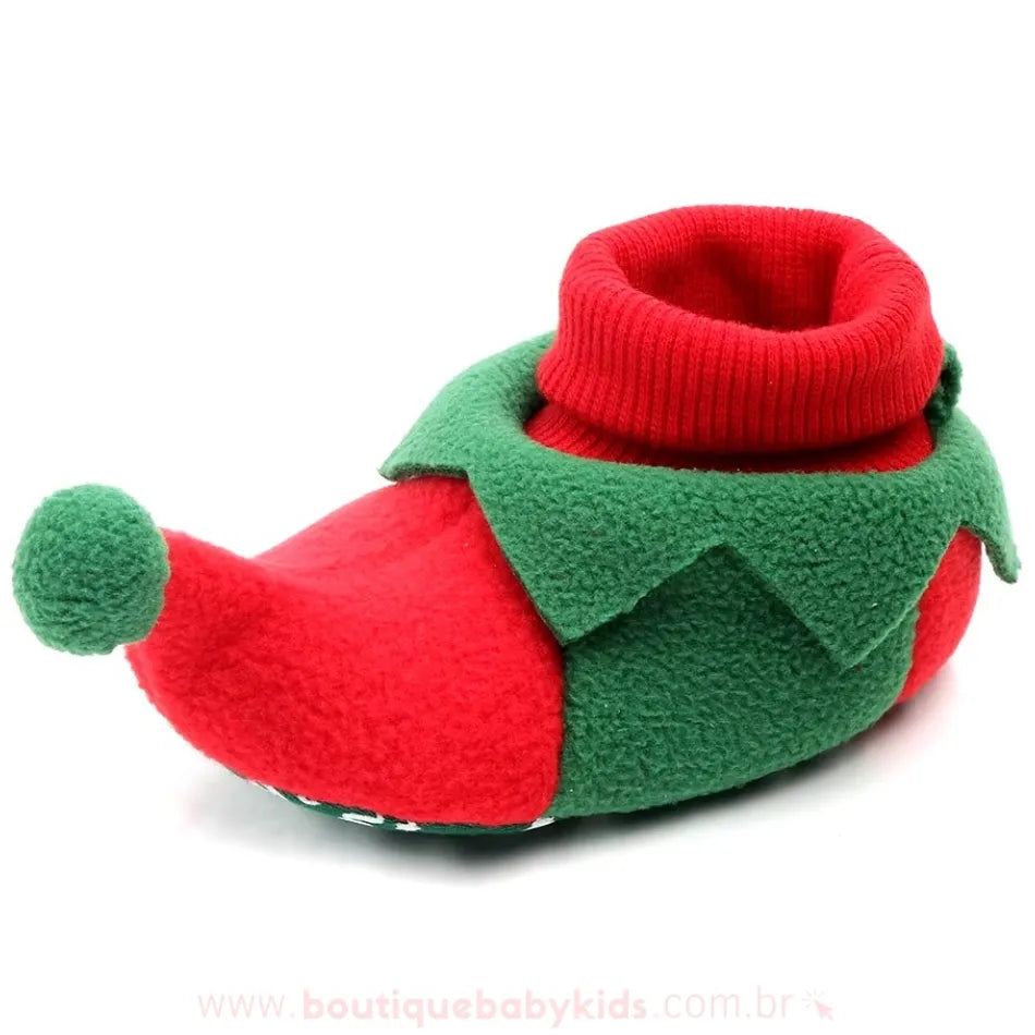 Botinha Bebê Temática Elfo Natalino - Boutique Baby Kids