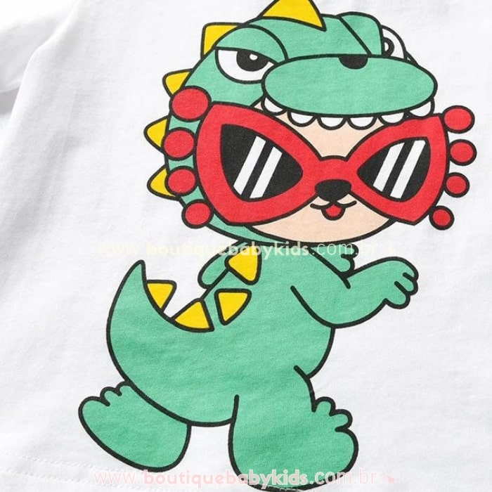 Camiseta Bebê Estampa Dino Manga Curta - Boutique Baby Kids