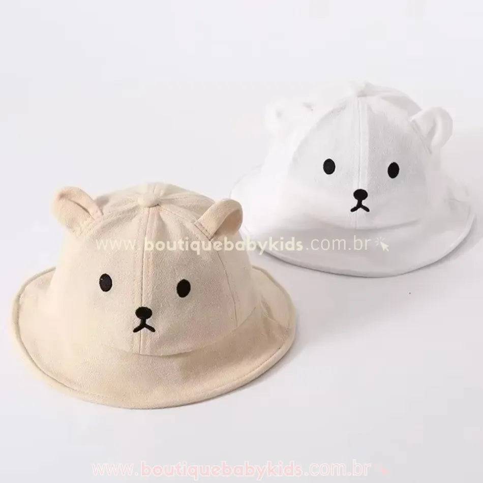 Chapéu de Praia Bebê Ursinho Aconchego Proteção Solar  - Boutique Baby Kids