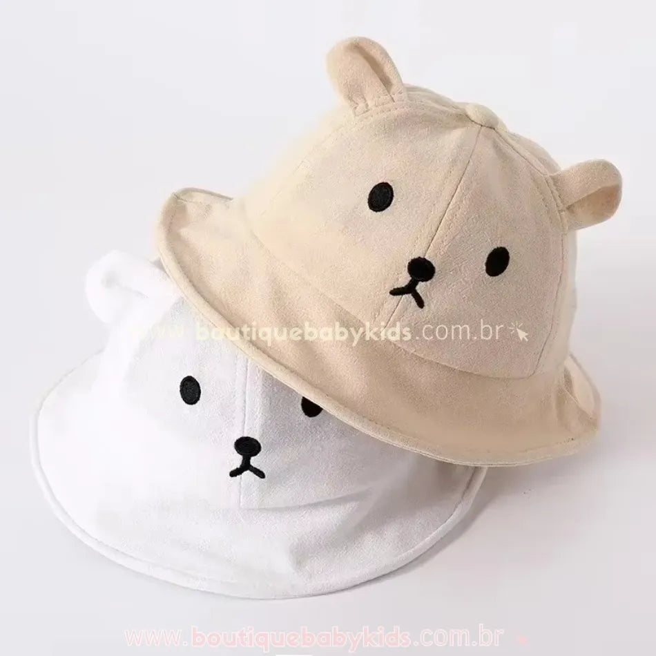 Chapéu de Praia Bebê Ursinho Aconchego Proteção Solar - Boutique Baby Kids