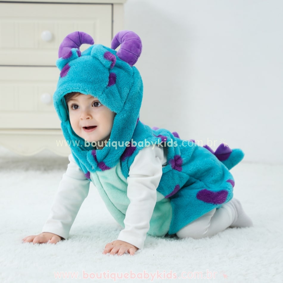 Colete Bebê Temático Fantasia Sullivan Sulley Monstros S.A - Boutique Baby Kids