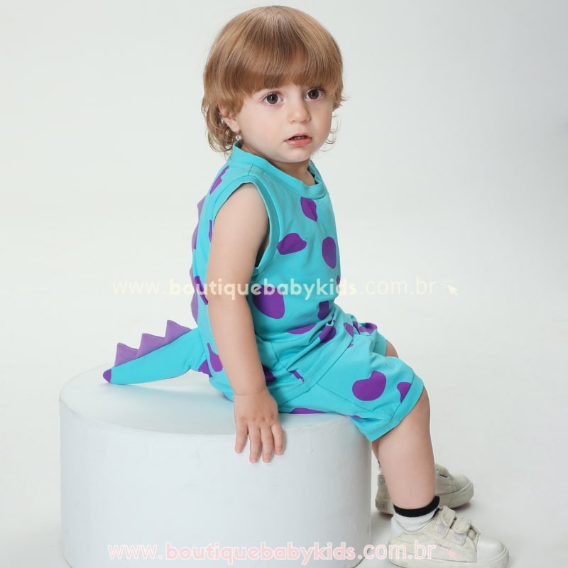 Conjunto Bebê Curto Sulley Monstros S.A - Regata e Shorts - Boutique Baby Kids