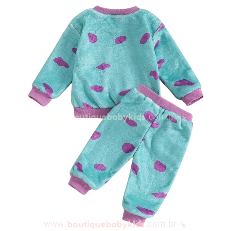 Conjunto Bebê Longo Peluciado Sulley Monstros S.A - Boutique Baby Kids