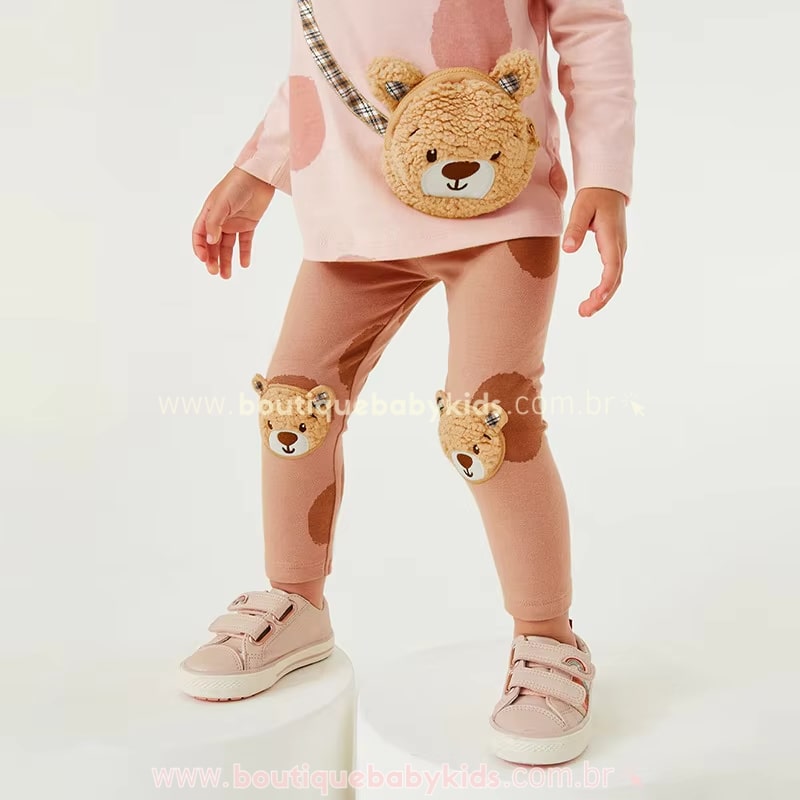 Conjunto Infantil Blusa e Calça Ursinha Rosa - Boutique Baby Kids
