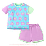 Conjunto Infantil Camiseta e Short Estampa Flores Colorido - Boutique Baby Kids