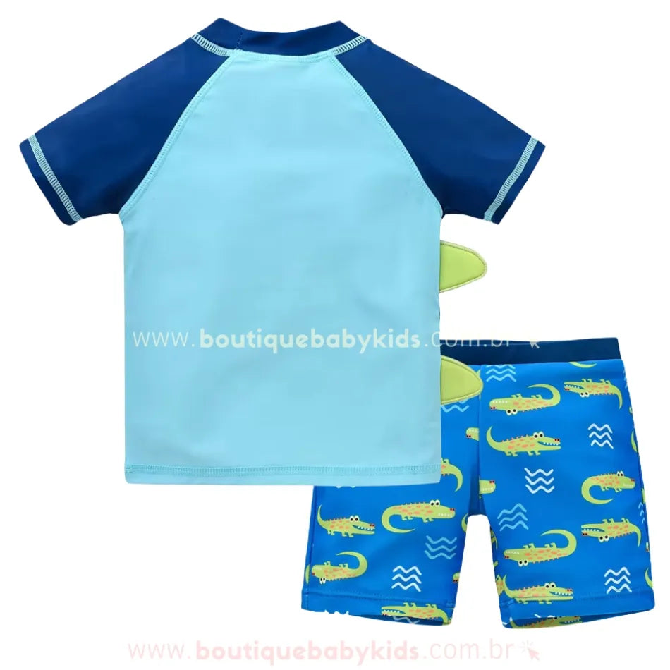 Conjunto de Praia Infantil Crocodilo Tropical