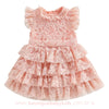 Vestido Infantil Rendado com Camadas Rosa - Boutique Baby Kids