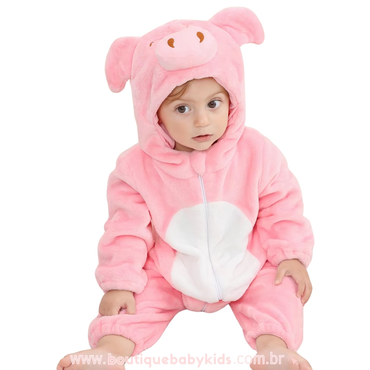 Macacão Bebê Fantasia Bichinho Porquinha Rosa - Boutique Baby Kids