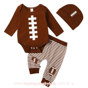 Conjunto Bebê Futebol Americano (Body, calça e touca) - Boutique Baby Kids